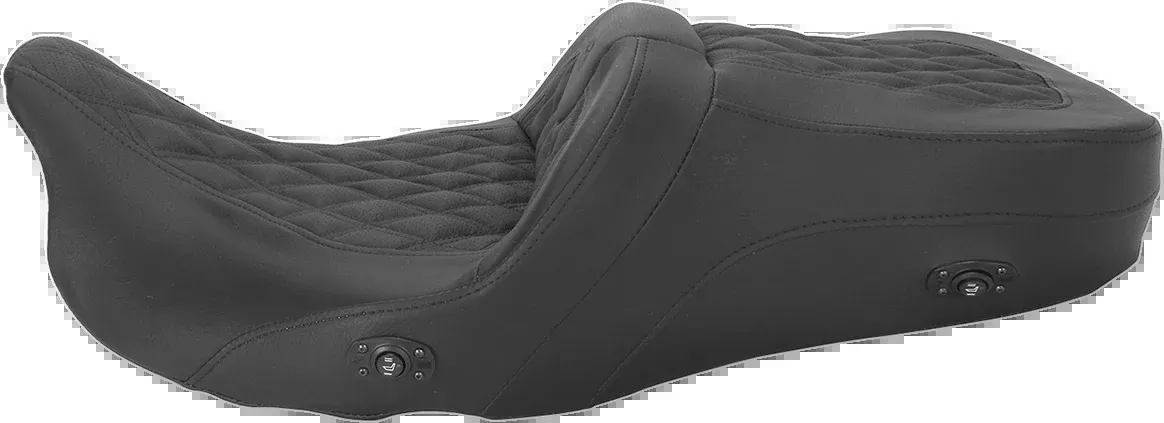 SADDLEMEN Roadsofa™ Seat for FLH/FLT 2008-2024 with Heated Feature and Full Lattice Stitch – Part Number 808-07B-182HCT