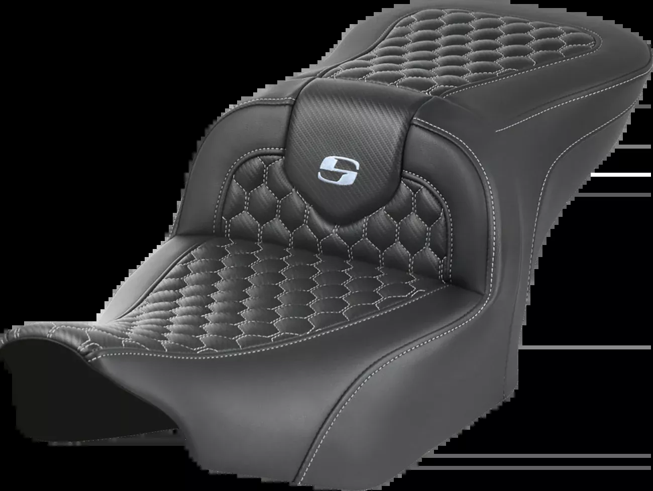SADDLEMEN Roadsofa™ Seat for FLTR/FLHX 2023-2024 – Honeycomb Stitch, Saddlehyde Cover, and SaddleGel™ Comfort