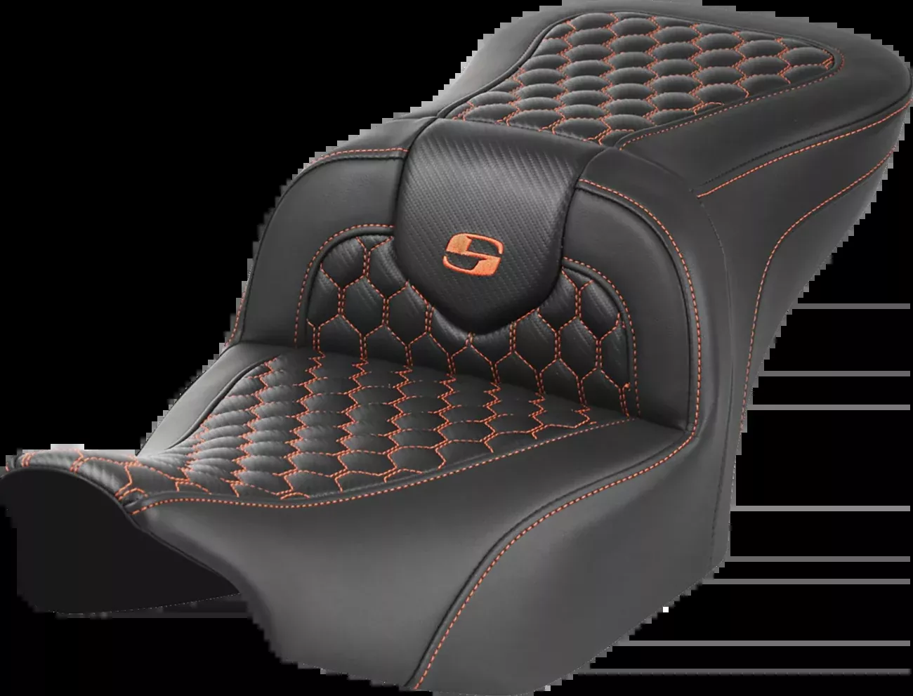 SADDLEMEN Roadsofa™ Seat for FLTR/FLHX 2023-2024 – Honeycomb Stitch with Saddlehyde and SaddleGel™ Comfort