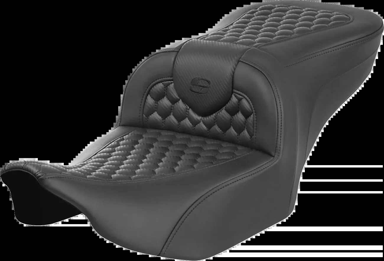 SADDLEMEN Roadsofa™ Seat for FLTR/FLHX 2023-2024 – Honeycomb Stitching and Saddlehyde Cover