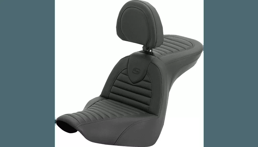 Saddlemen Roadsofa Seat with Backrest for '18-26 Harley Davidson Lowrider S/ST and Sport Glide Models - Tuck-n-Rolll