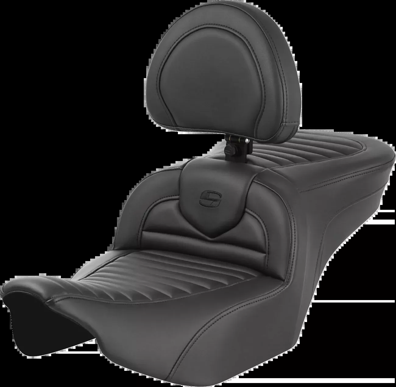 SADDLEMEN Roadsofa™ Seat with Backrest for FLTR/FLHX 2023-2024 – Tuck-n-Roll Design with GelCore™ Inserts