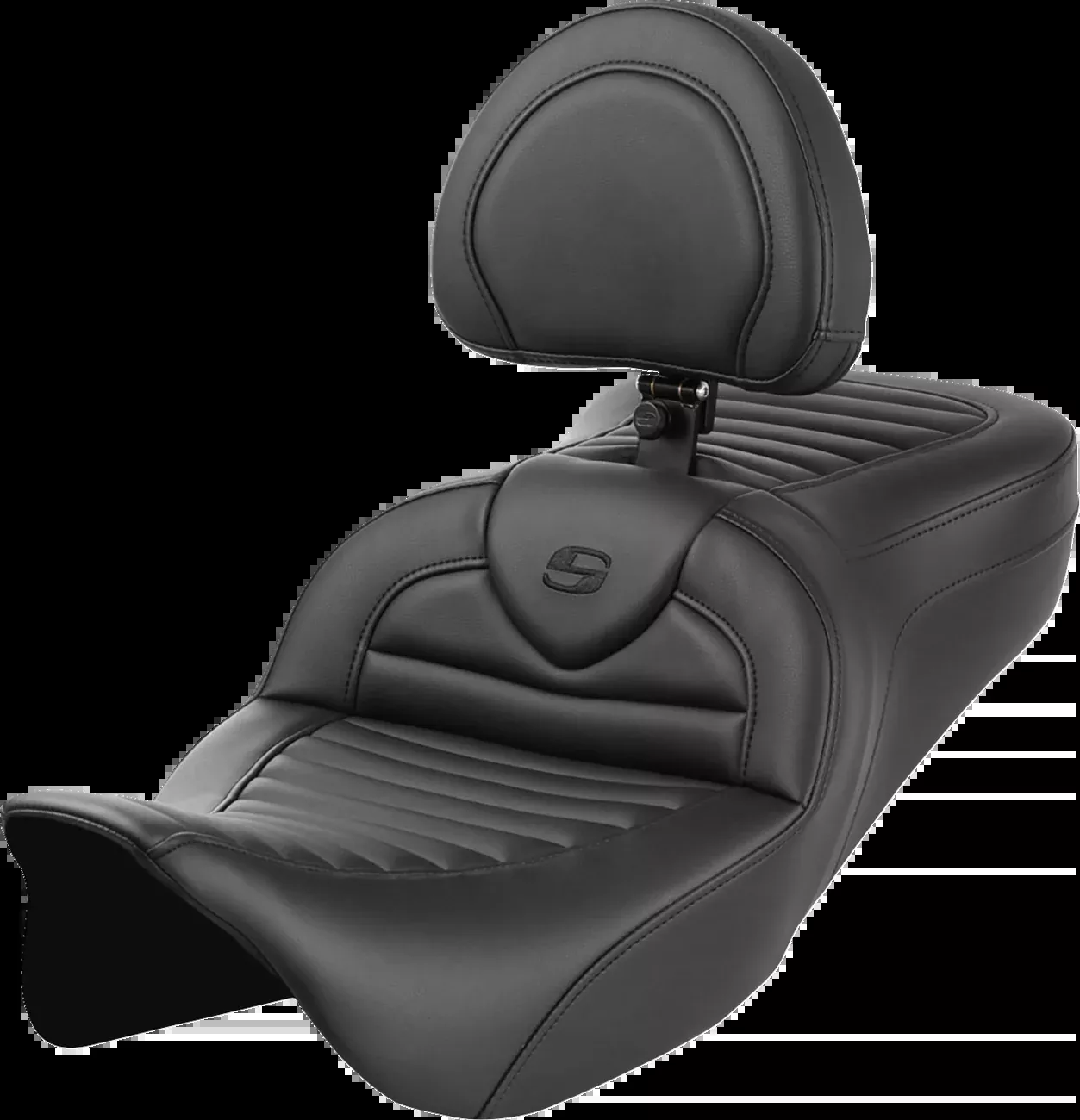 SADDLEMEN Roadsofa™ Seat with Backrest Tuck-n-Roll for Harley FL 2008-2023 – Part 808-07B-202B0