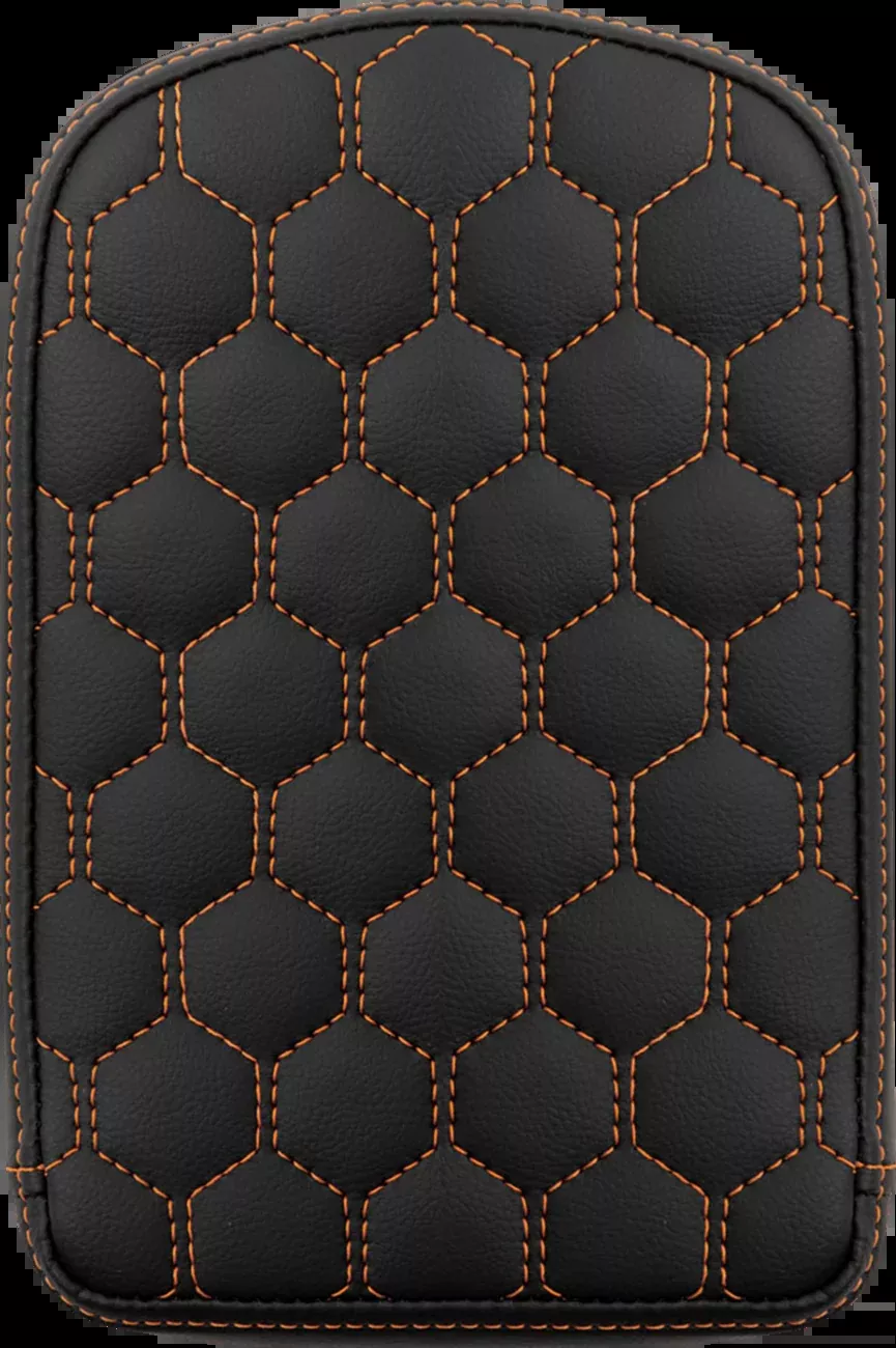 Saddlemen RoadSofa Sissy Bar Pad - Honeycomb - Orange Stitching - 041149ORA
