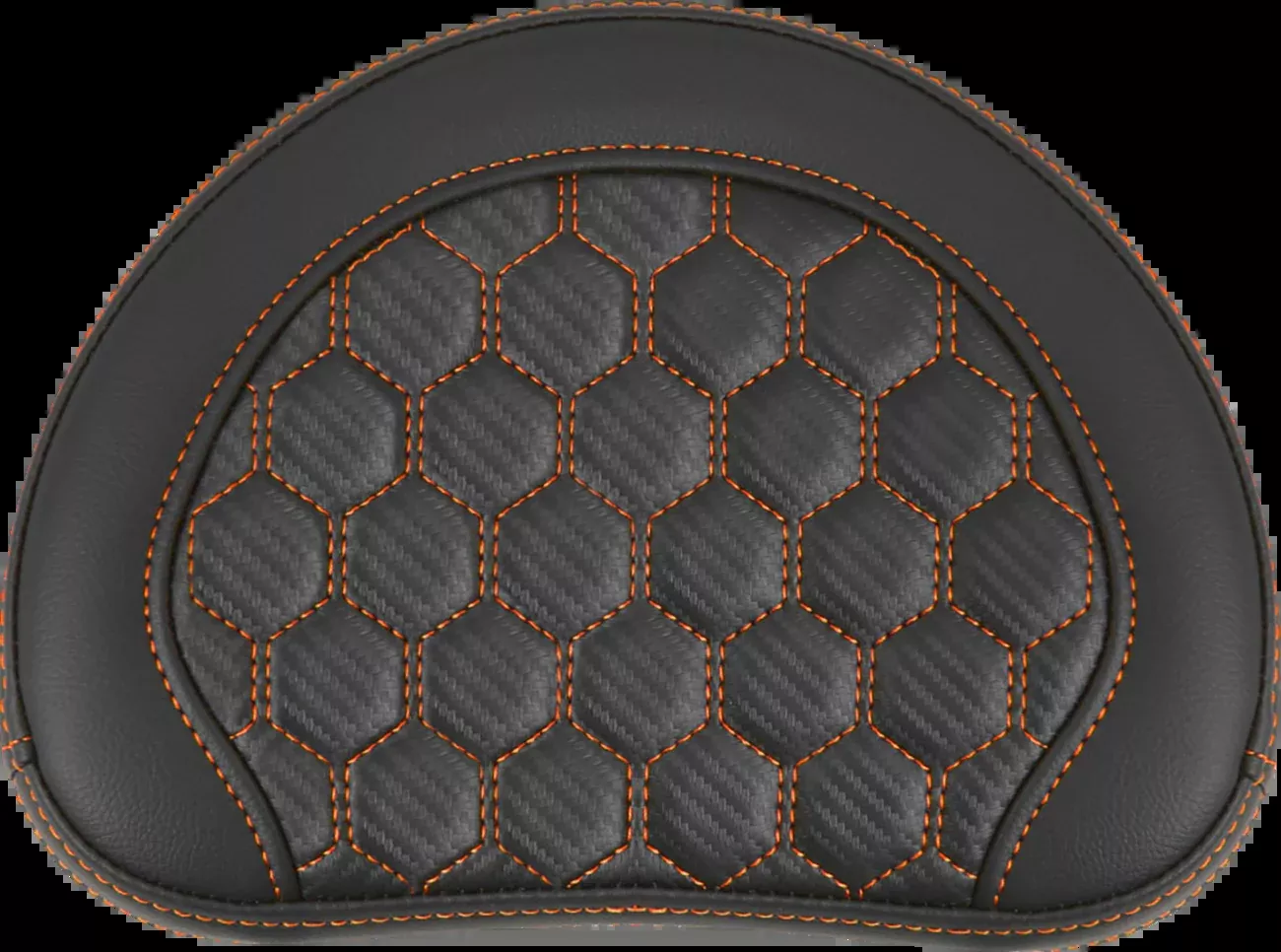 Saddlemen RoadSofa Sissy Bar Pad - Honeycomb - Orange Stitching -051349ORA