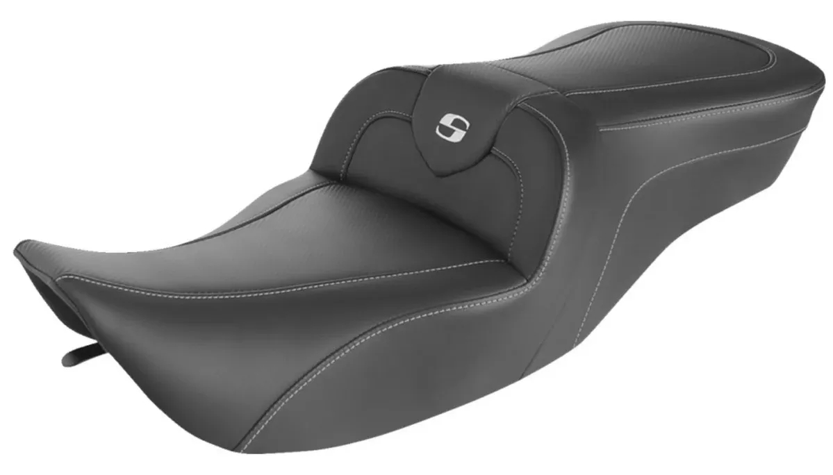 Saddlemen Roadsofa Standard Reach Seat Carbon Fiber Without Backrest – 897-06-185 For Harley Touring 1997-2007