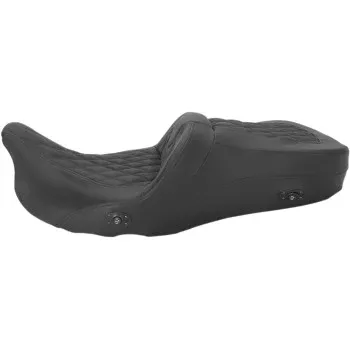 Saddlemen Roadsofa Standard Reach Seat Without Backrest Full Lattice Stitch Heated - 808-07B-182HCT For Harley Touring 2008-2025