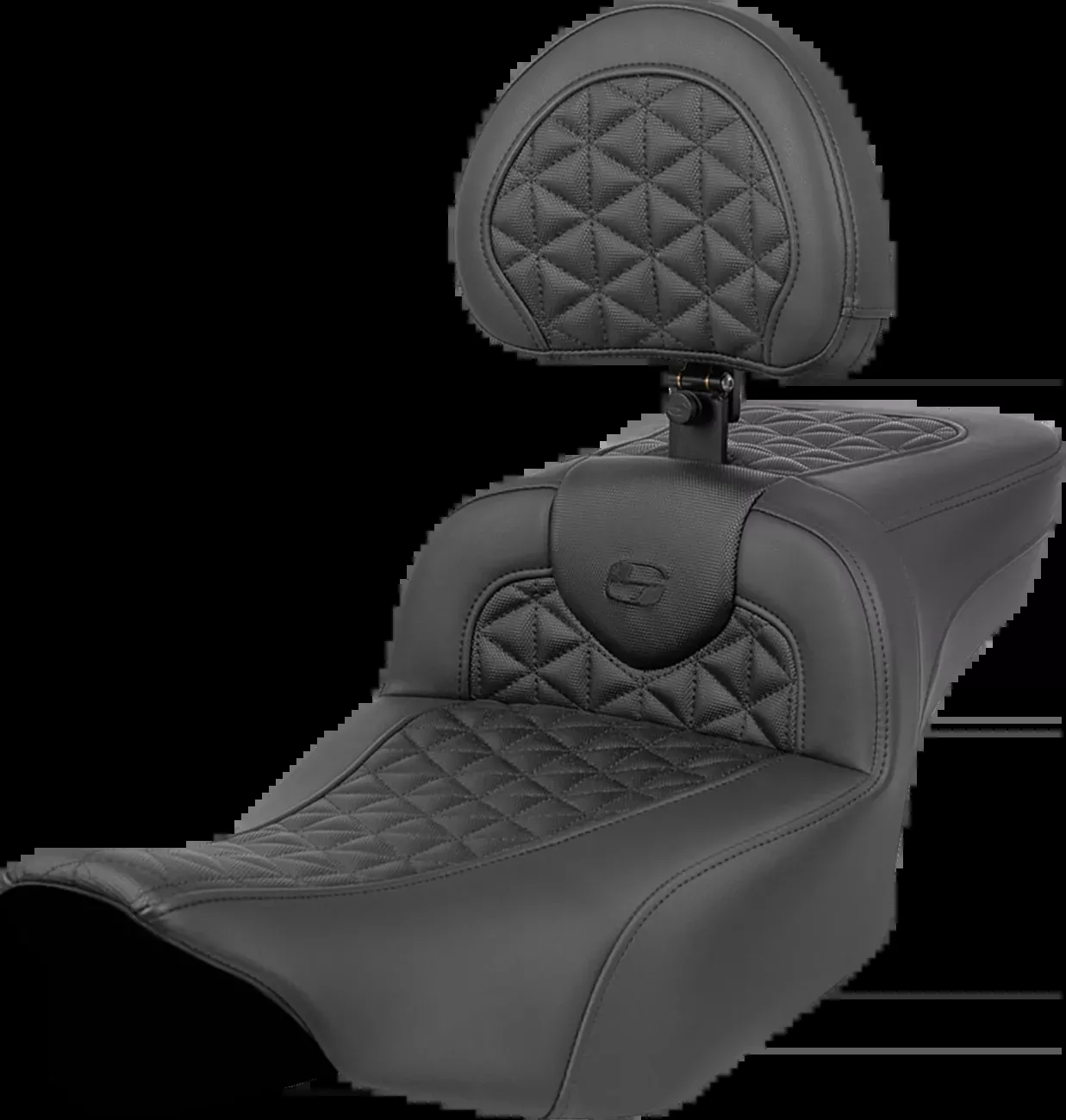 SADDLEMEN RoadSofa™ Tri Gripper Seat with Backrest and Extended Reach for FLH/FLT 2023-2024 – Part 823-07-211B0