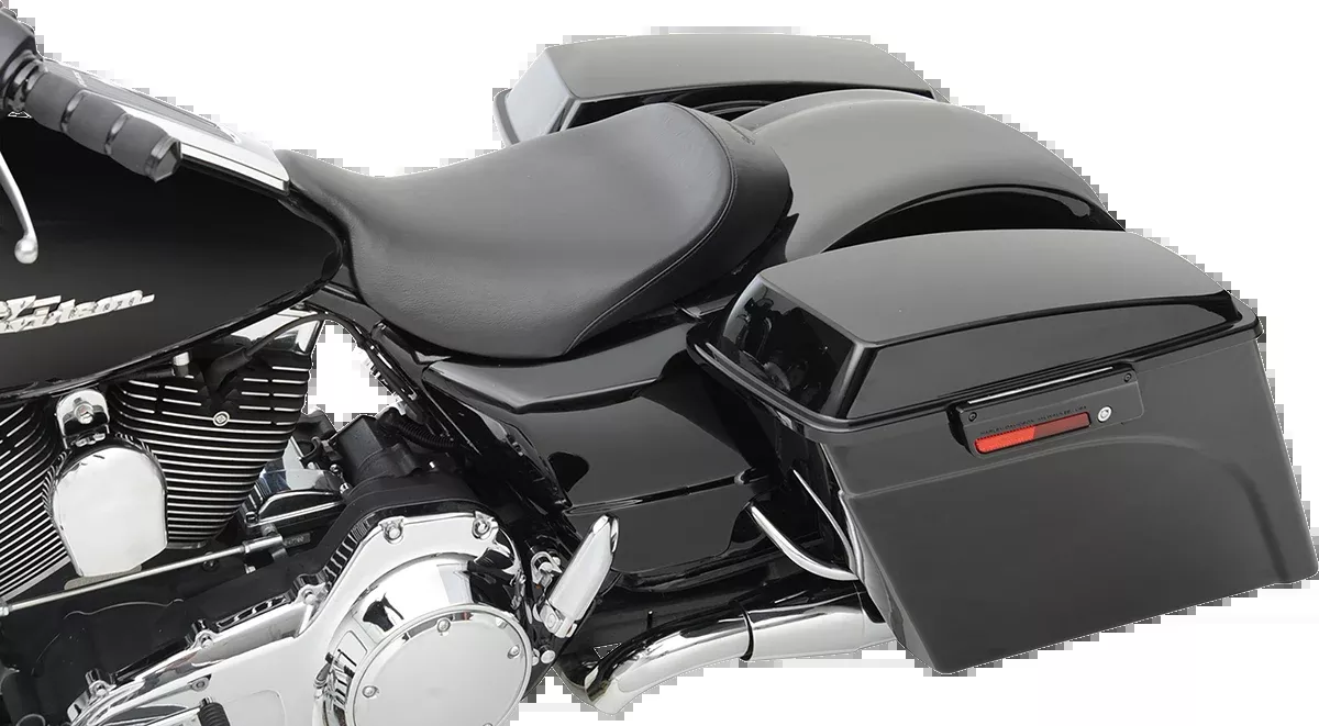 SADDLEMEN S3 Super Slammed Solo Seat for Harley-Davidson FLH/FLT 2008-2024 - Black, Part #808-07B-002