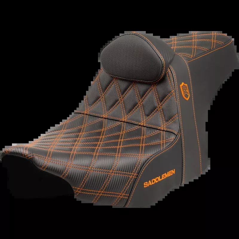 SADDLEMEN SDC PRO GRIPPER LS ORANGE WITH BACKREST 24-26 HARLEY BAGGERS