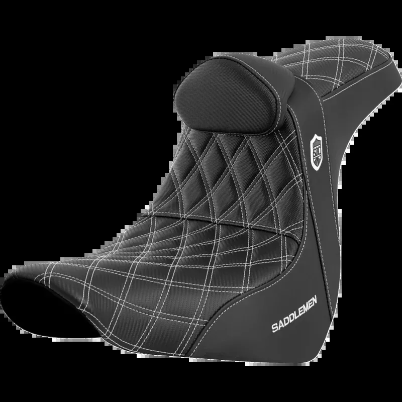SADDLEMEN SDC PRO SERIES GRIPPER WHITE SEAT HARLEY DAVIDSON FXLRST
