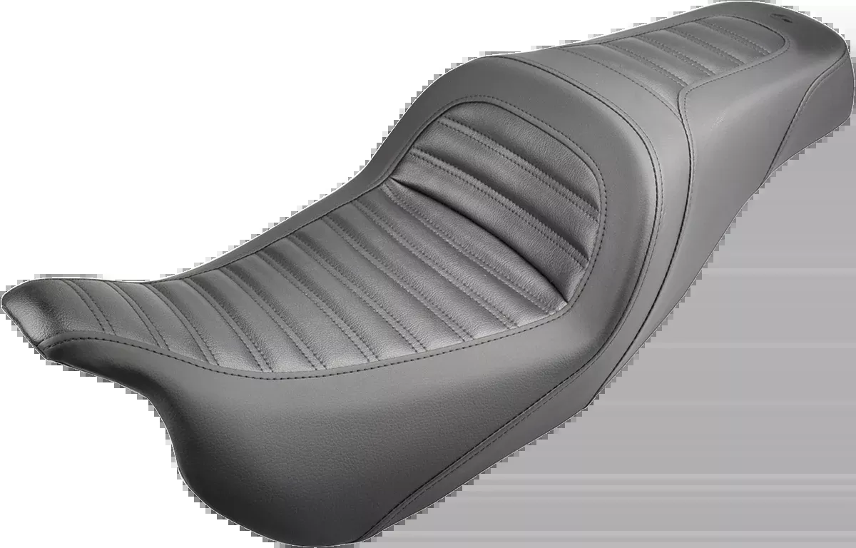 SADDLEMEN Slim Roll & Pleat Seat - Black for FL 2008-2024 | Part 808-07B-161