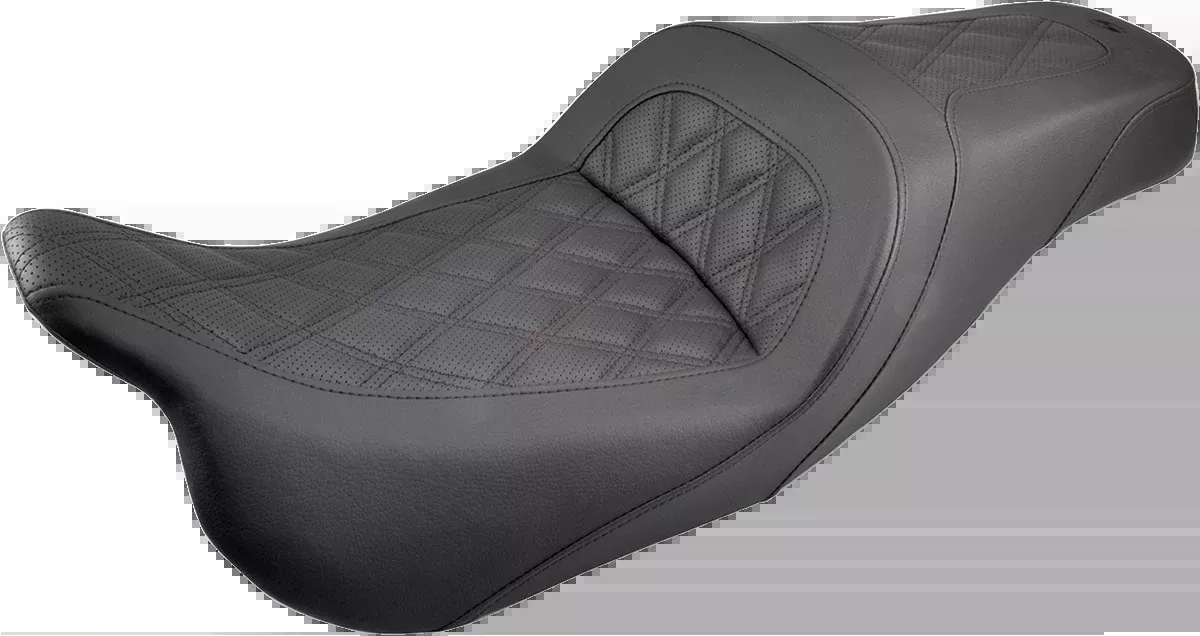 SADDLEMEN Slim Seat - Black Lattice Stitch for FL 2008-2024 - Part 808-07B-162