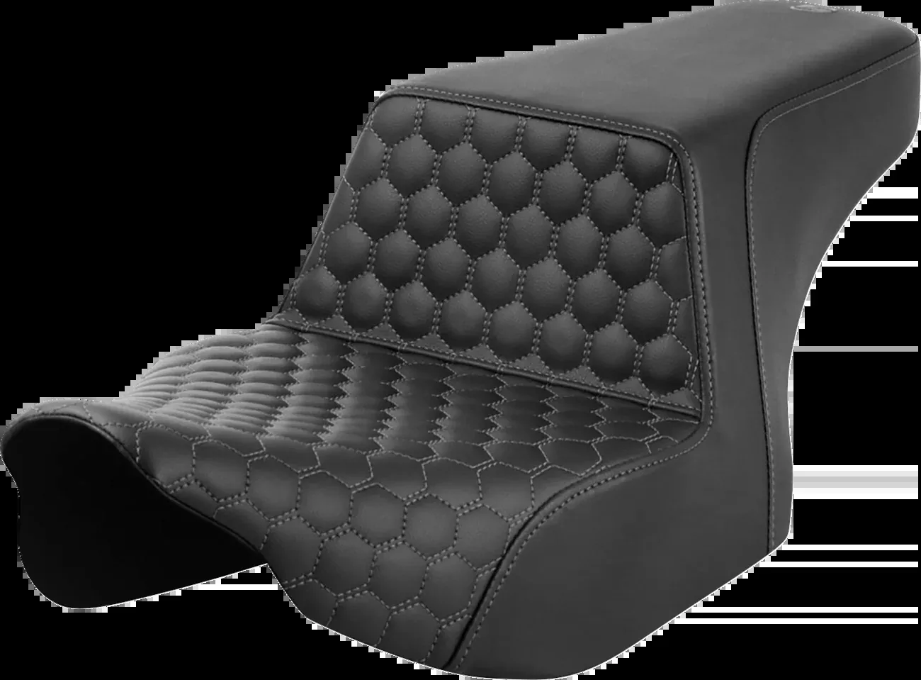 SADDLEMEN Step-Up Front Honeycomb Seat with Gray Stitching for FL ’23-’24 (Part Number 823-07-17702)