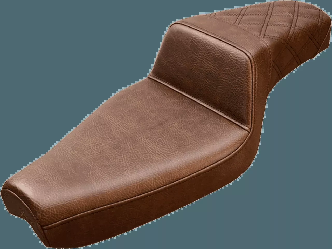 Saddlemen Step Up Seat for '79-03 Harley-Davidson Sportster- Brown with Passenger Lattice Stitch