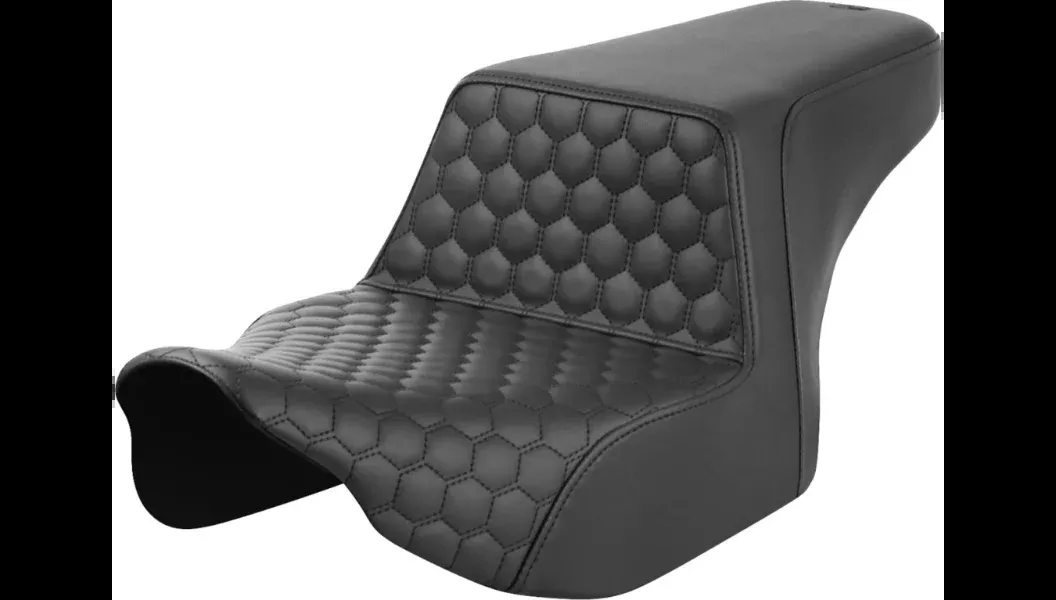 Saddlemen Step-Up Seat – Front Honeycomb – Black Stitch – 23-24 Street Glide and Road Glide – 823-07-17700