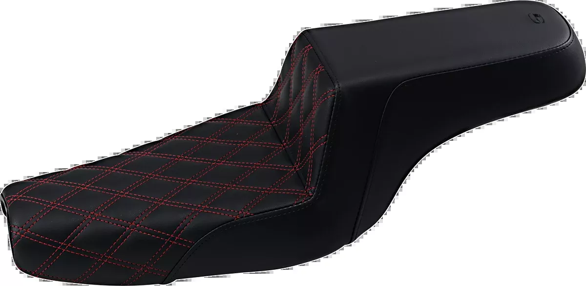 Saddlemen Step-Up Seat – Front Lattice Stitch/With Red Stitching – Black – XL – 807-11-172RD