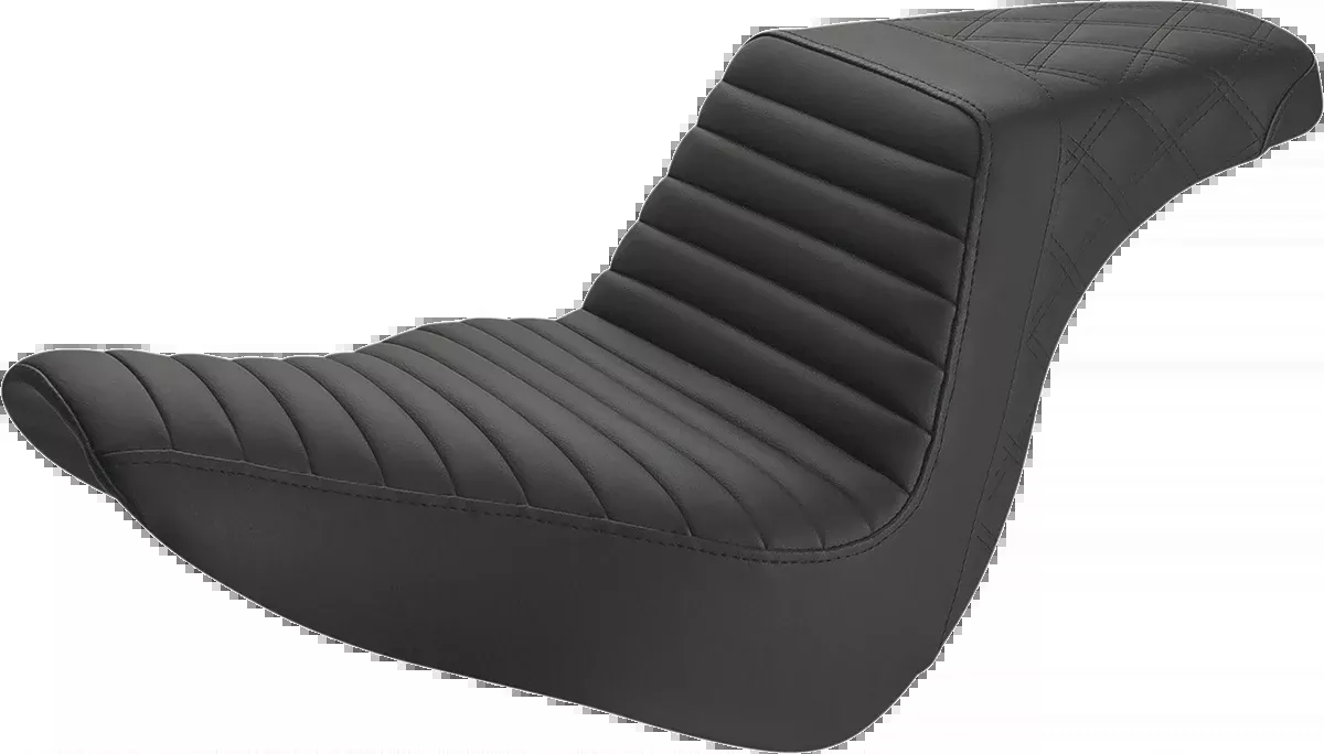 Saddlemen Step-Up Seat - Front Tuck-n-Roll/Rear Lattice Stitch - Black - 18' FXLR/FLSB - 818-29-176