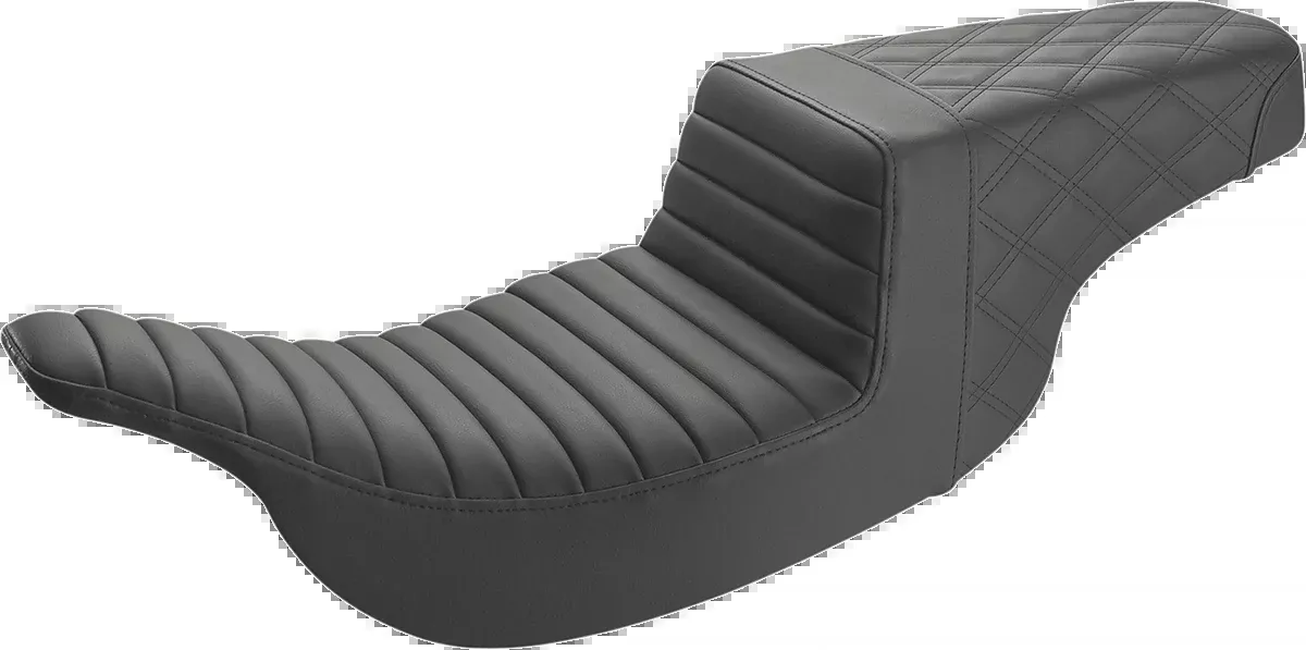 Saddlemen Step-Up Seat - Front Tuck-n-Roll/Rear Lattice Stitch - Black 97-07 FLH - 897-07-176