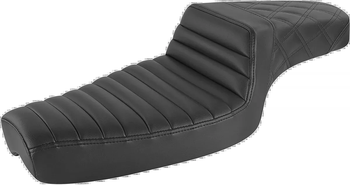 Saddlemen Step-Up Seat – Front Tuck-n-Roll/Rear Lattice Stitch – Black – XL – 879-03-176