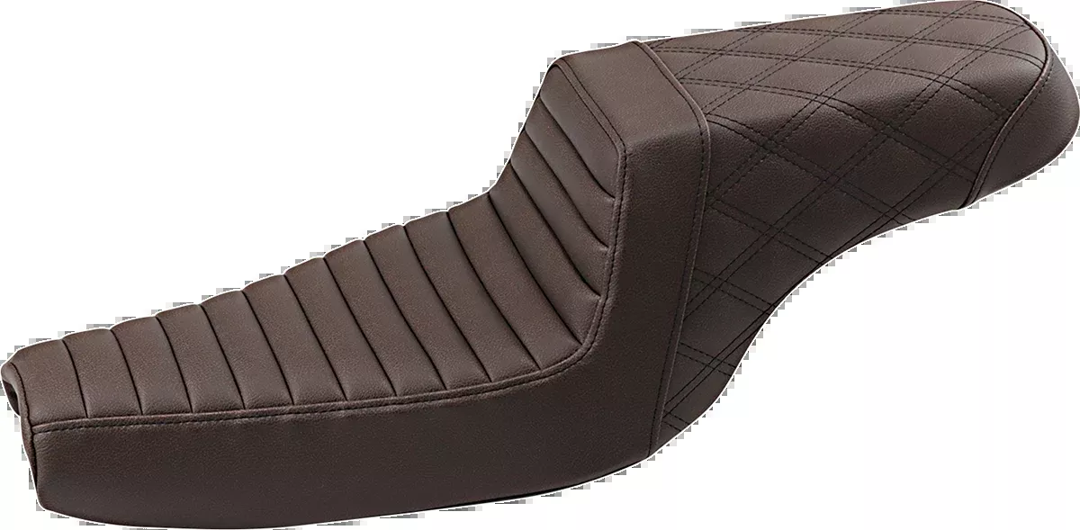 Saddlemen Step-Up Seat - Front Tuck-n-Roll/Rear Lattice Stitch - Brown - XL - 807-11-176BR