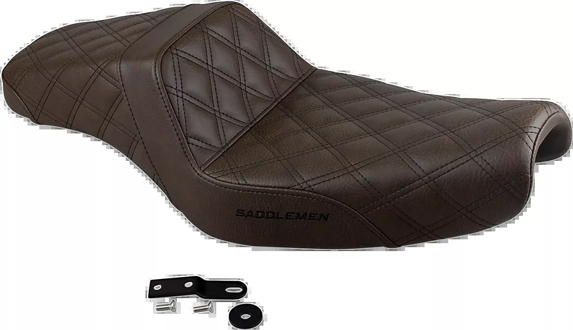 Saddlemen Step-Up Seat – Full Lattice Stitch – Brown – XL – 807-11-175BR