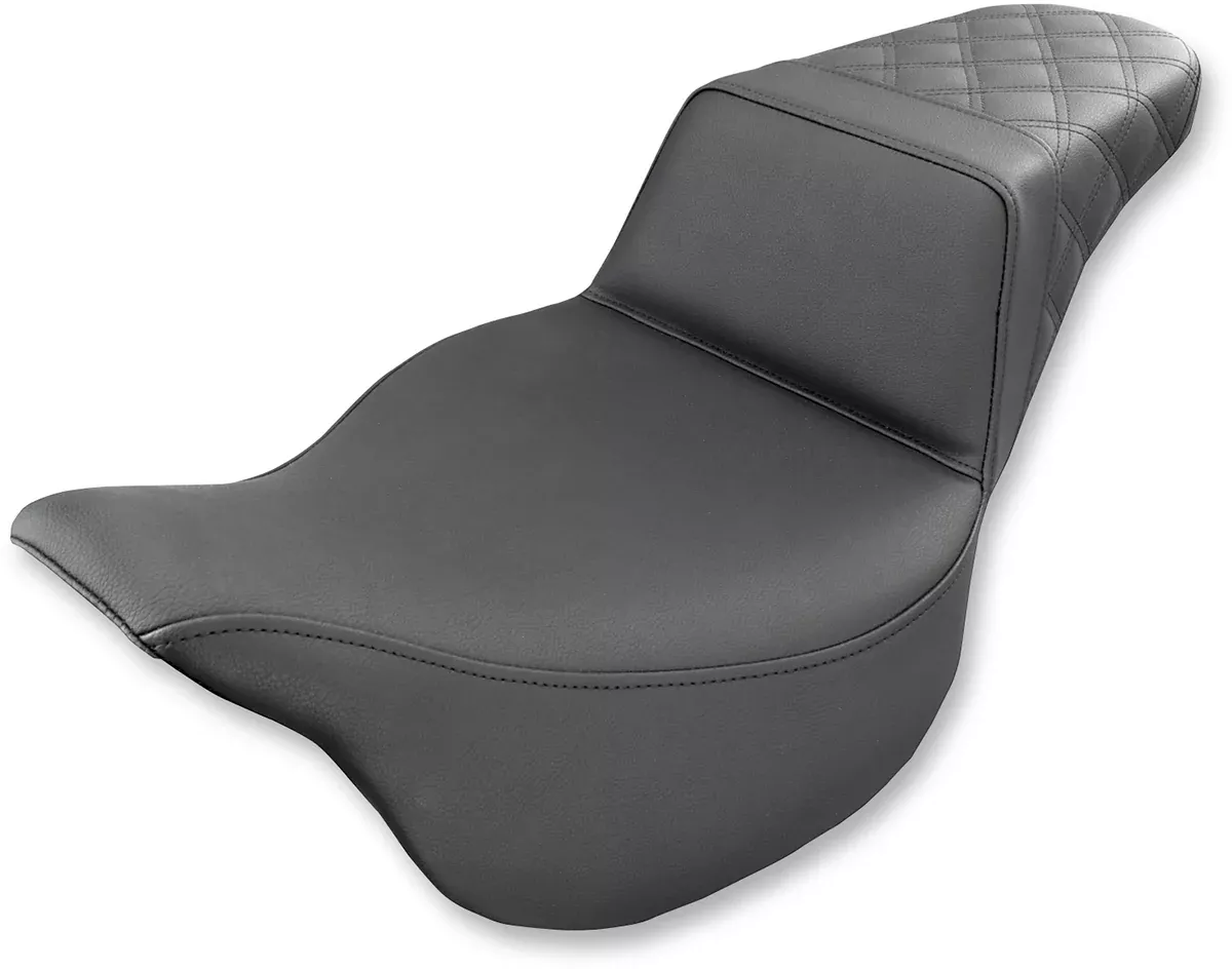 SADDLEMEN Step-Up Seat for Harley FL 2008-2024 – Rear Lattice Stitch Black Part 808-07B-173
