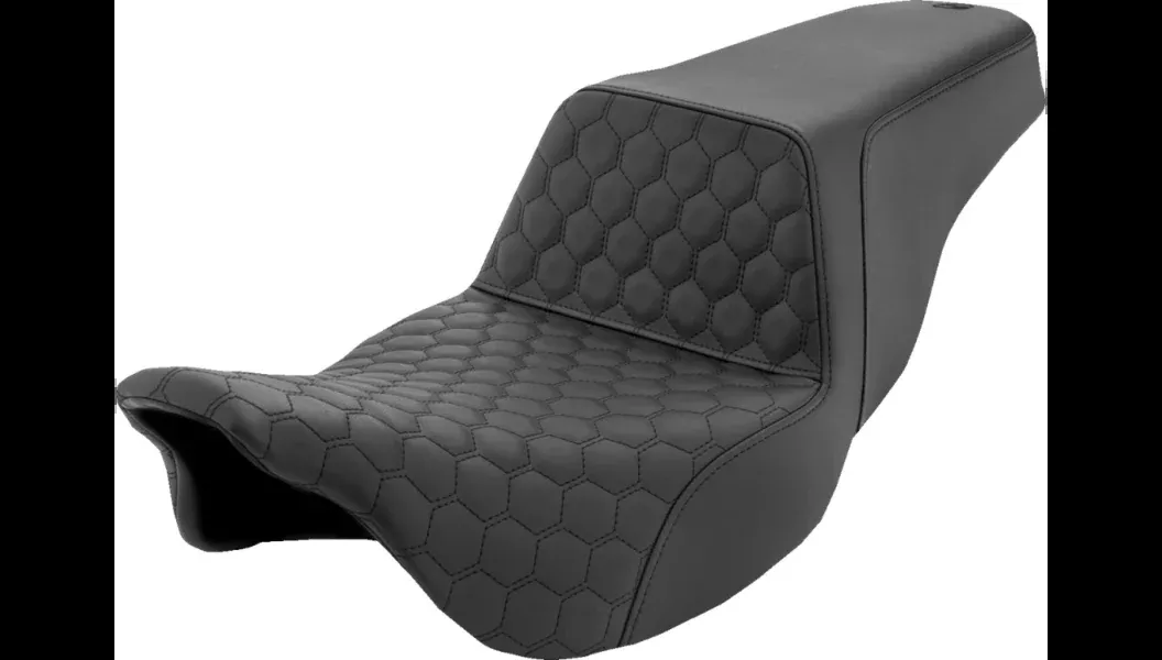 Saddlemen Step-Up Seat – Honeycomb – Black Stitching – 08-23 Touring – 808-07B-177