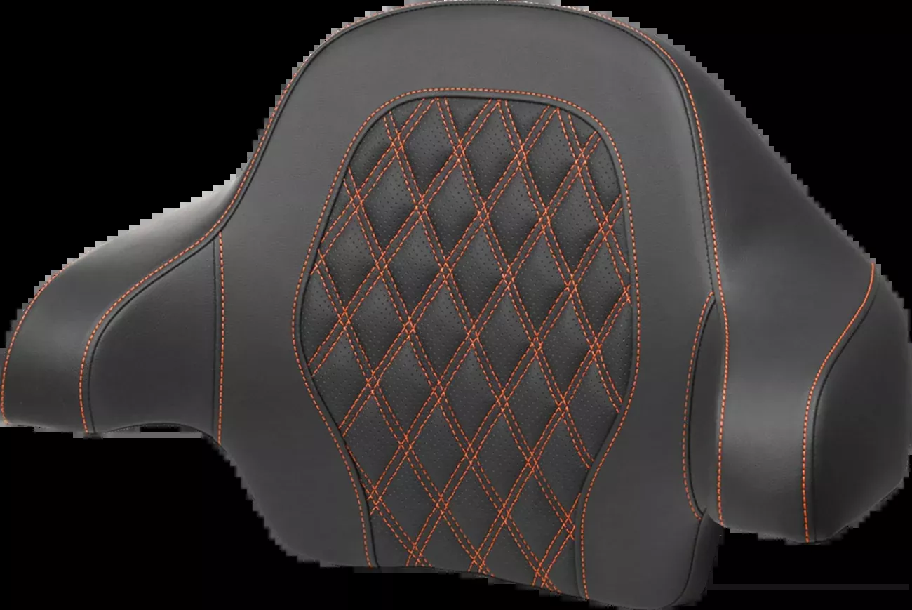 SADDLEMEN Tour-Pak Backrest Pad with Lattice Stitch and Orange Accent for Harley FL 2014-2024 – Part 814-07-15003