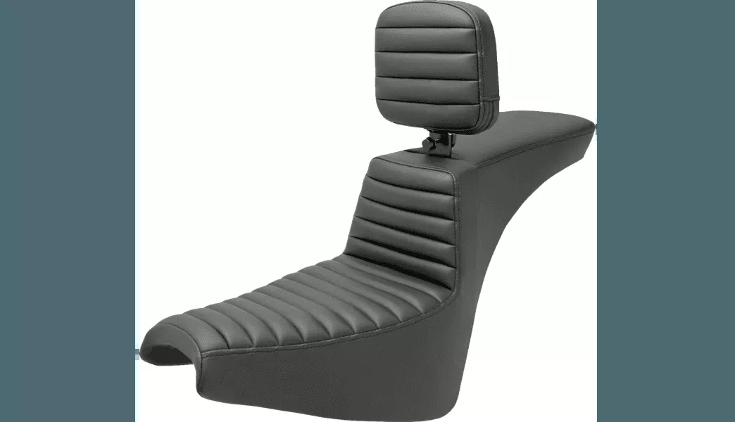 Saddlemen Tour Step Up Seat with Rider Backrest for '18-Up Harley Davidson FXBB/FXST Models - Full Lattice Stitch