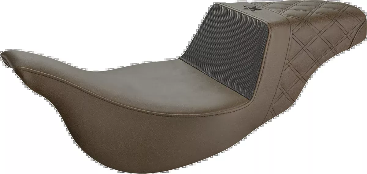 Saddlemen Unknown Industries Extended Reach Seat - Carbon Fiber/Gripper/Lattice Stitch - Brown - FL '08-'23 - UN08-07-173BREX