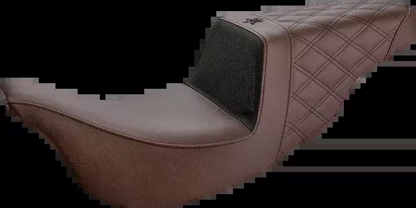Saddlemen Unknown Industries Seat - Carbon Fiber/ Gripper/Rear Lattice Stitch - Brown - FL '08-'23 - UN08-07-173BR