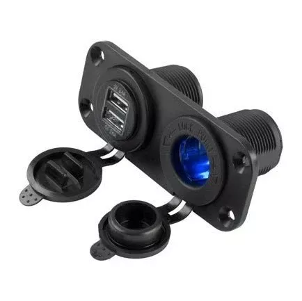 Sea-Dog Double USB And Power Socket Panel
