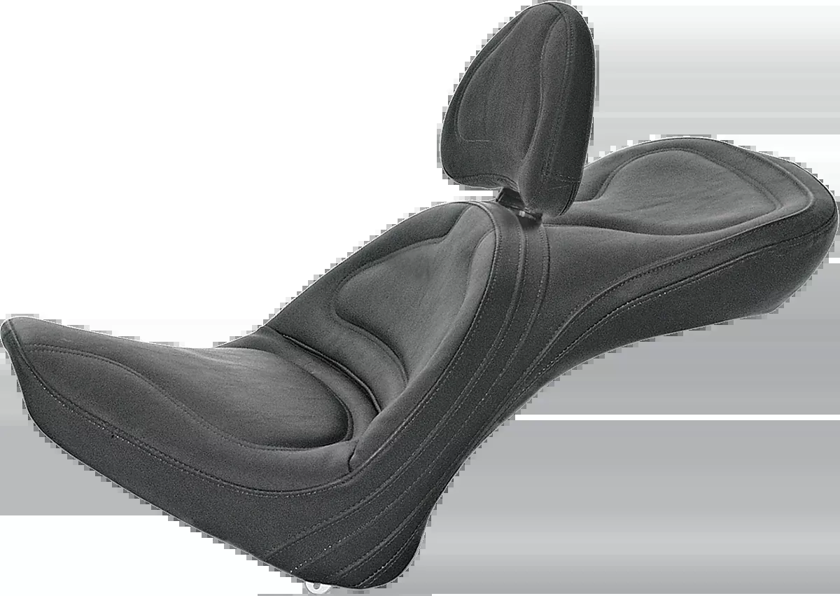 Seat - Explorer™ - With Backrest - Stitched - Black - Softail