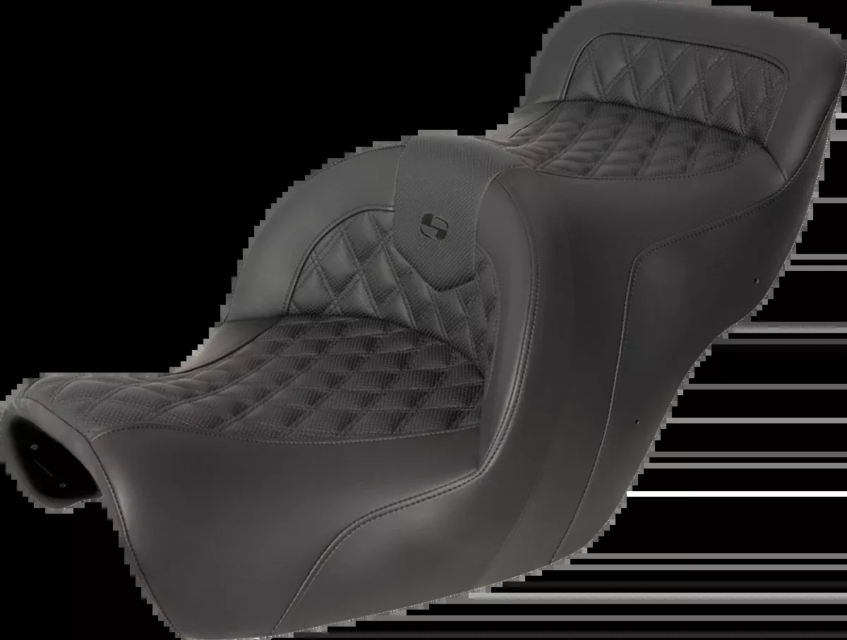 Seat - Roadsofa™ - Without Backrest - Full Lattice Stitch - Black