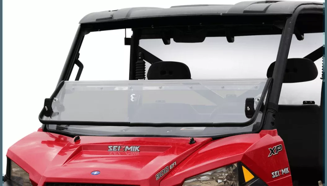 Seizmik Versa-Fold Hard Coated Windshield for '16-25 Polaris XP 1000, XP 900 and XP 570 Models - Half Folding Clear