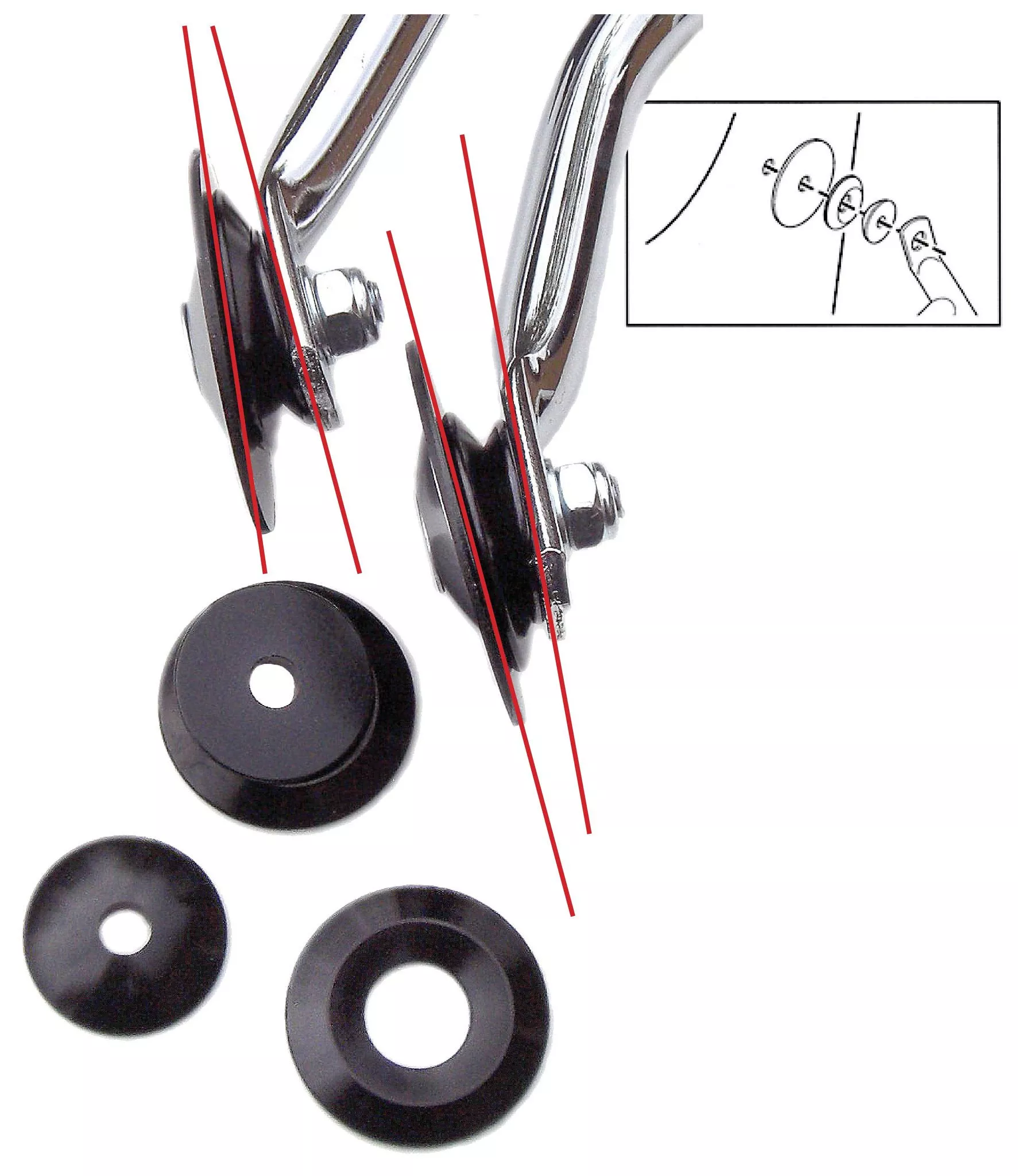 Self Centering Seat Washer Set for 8mm Shank Bolts
