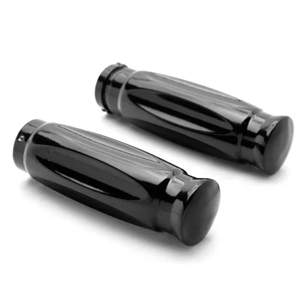 Shotgun Shell Custom Black Motorcycle Handlebar Hand Grips (1")