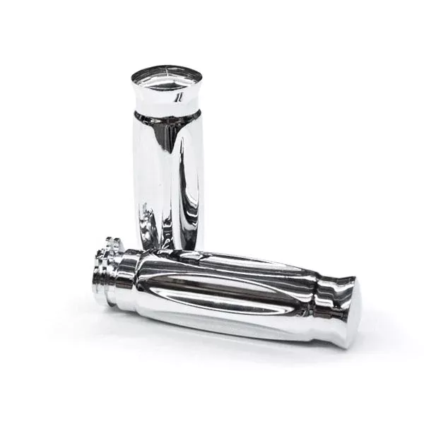 Shotgun Shell Custom Chrome Motorcycle Handlebar Hand Grips (1")