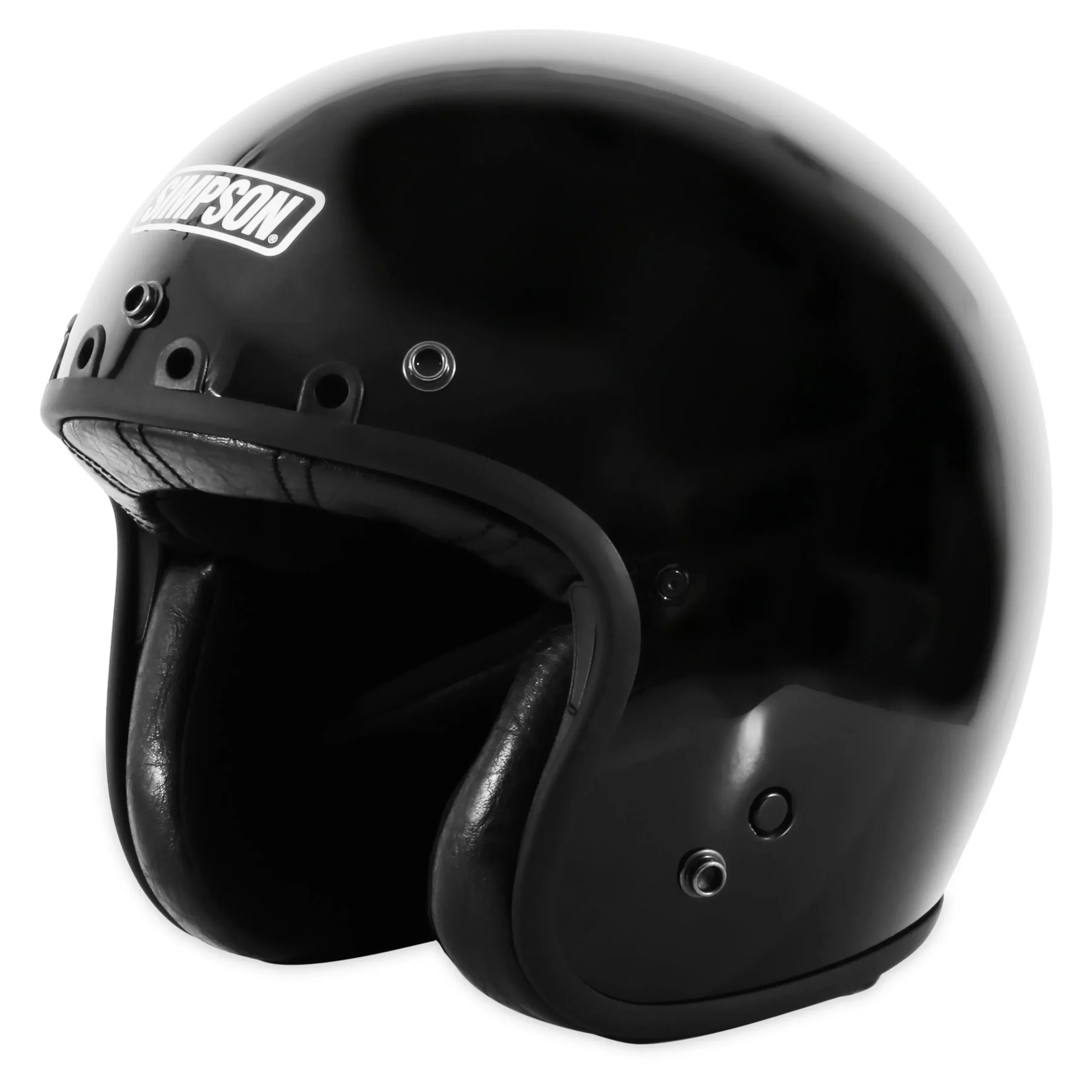 Simpson Motorcycle Chopper Helmet - Gloss Black