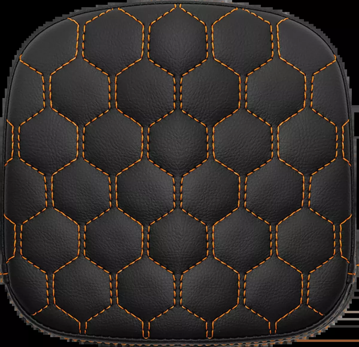 Sissy Bar Pad - Honeycomb - Orange Stitching