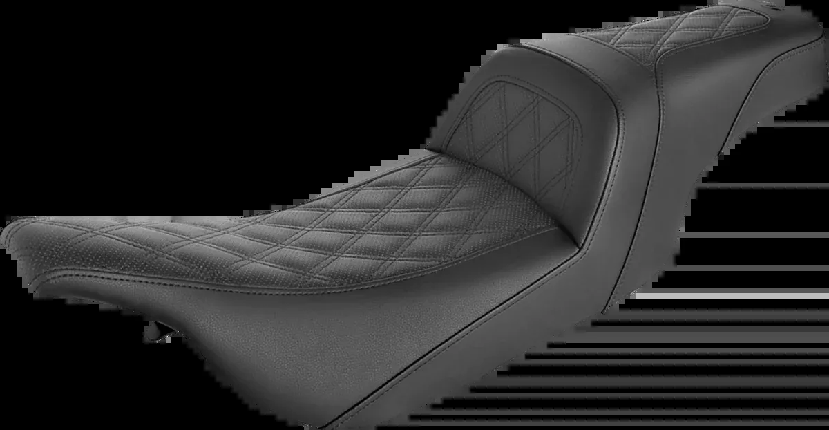 Slim Seat - Black - Lattice Stitch - '99-'07 FLHT/FLTR
