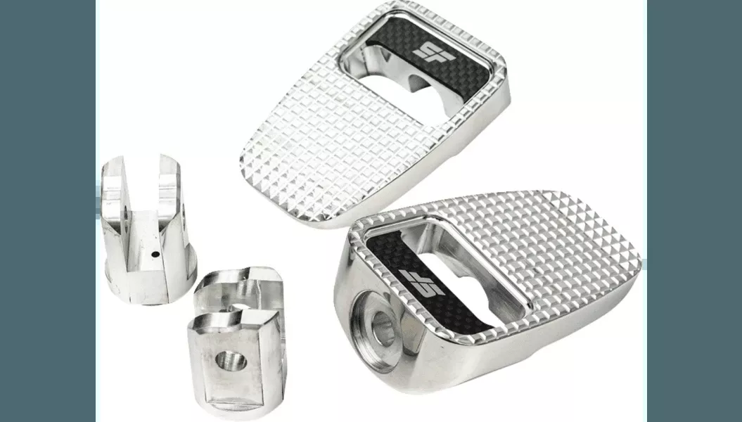SlyFox Billet Passenger Footpegs for '18-Up Harley Davidson Softail Models, ELW & Pan America - Black