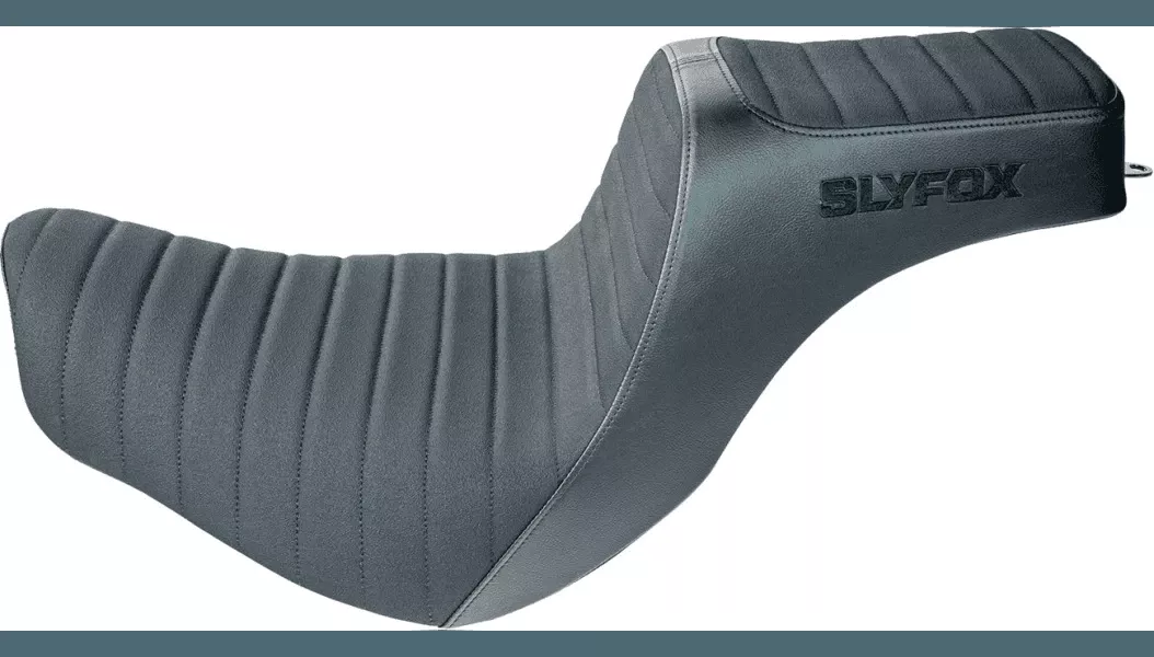 Slyfox High Noon Seat for '18-24 Harley Davidson Low Rider S/ST and Sport Glide Softail Models- Classic Stitch - Gray Logo