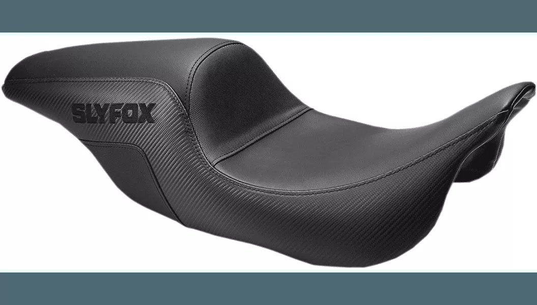 SlyFox Step Up Pro Series Seat for '08-23 Harley Davidson Touring - Black Logo