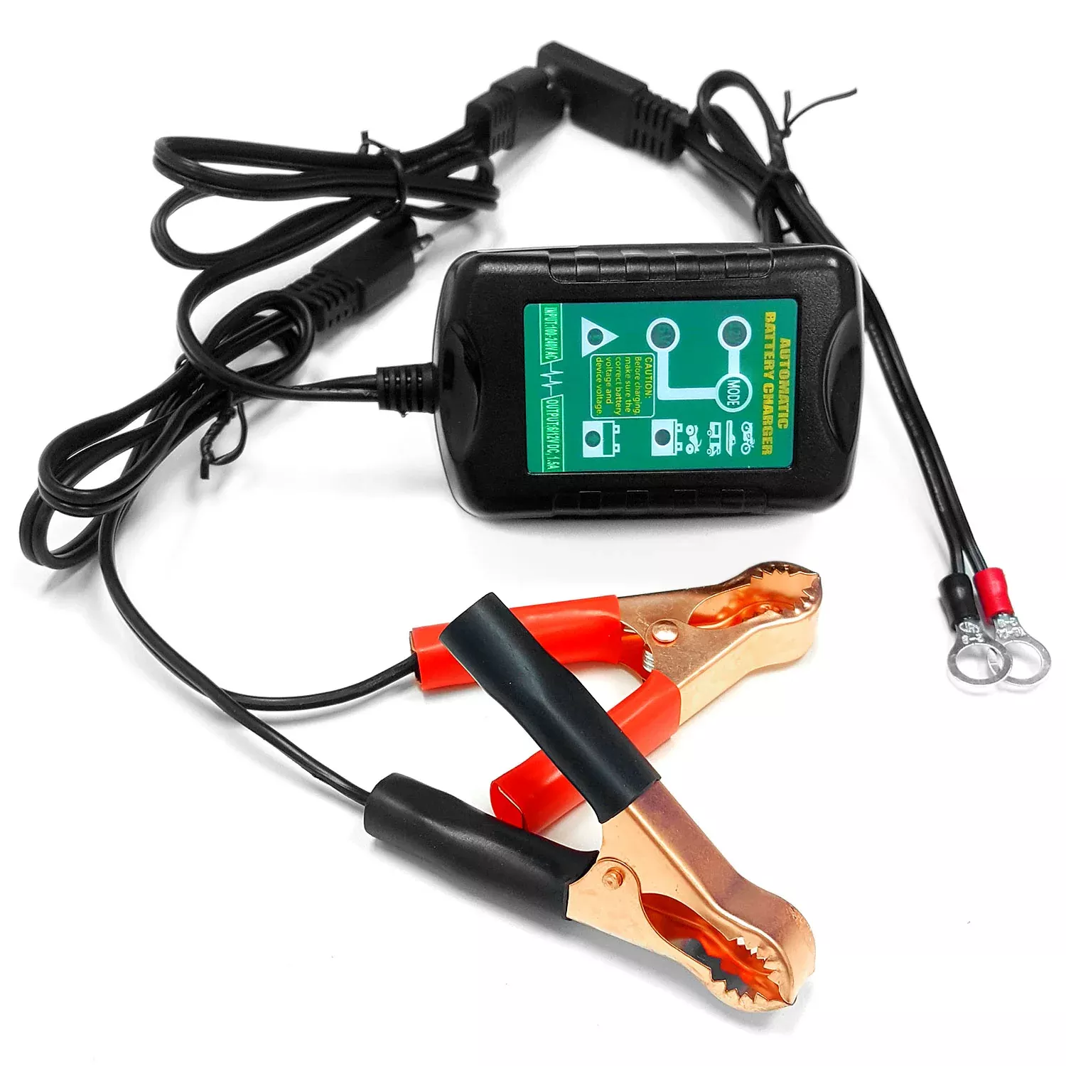 Smart Battery Trickle Charger 1.0 Amp 12V / 6V Battery Maintainer - Fully Charges and Maintains Proper Voltage - Prevents Overcharge - Perfect for RV, Car, Truck, Motorcycle, Boat, ATV, or Mower Batteries