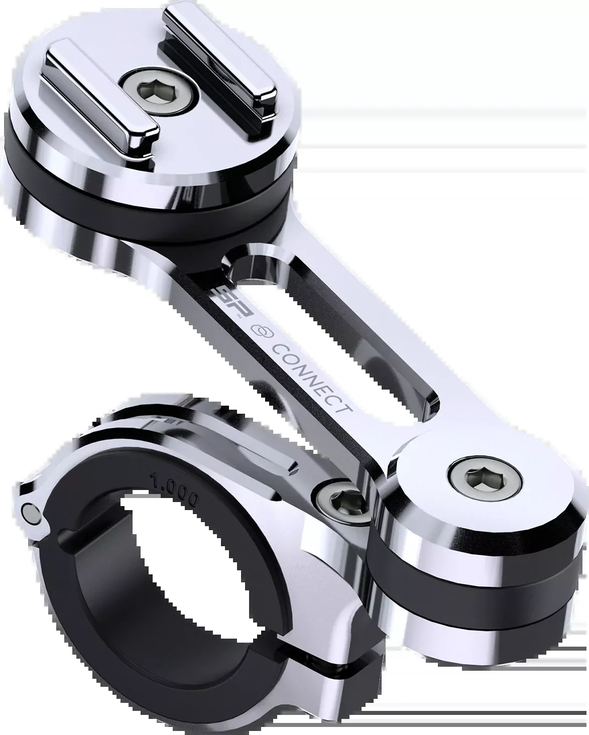 SP CONNECT Pro Phone Mount Chrome Model 53129 – Aircraft Grade Aluminum, 360° Adjustable Smartphone Holder