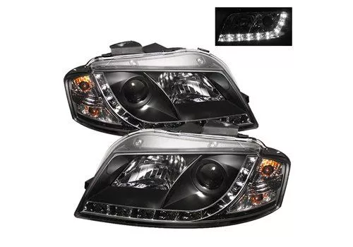 Spyder Auto Audi A3 06-08 DRL LED Projector Headlights Black
