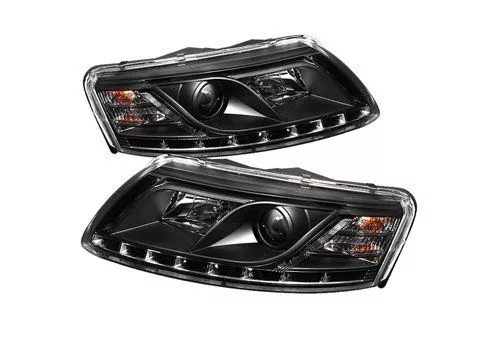 Spyder Auto Audi A6 05-07 DRL LED Projector Headlights Black