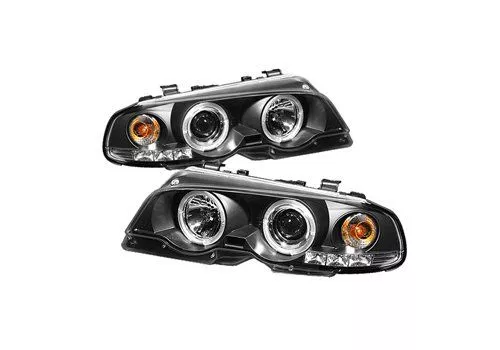 Spyder Auto BMW E46 00-03 2Dr 1PC Halo LED Projector Headlights Black